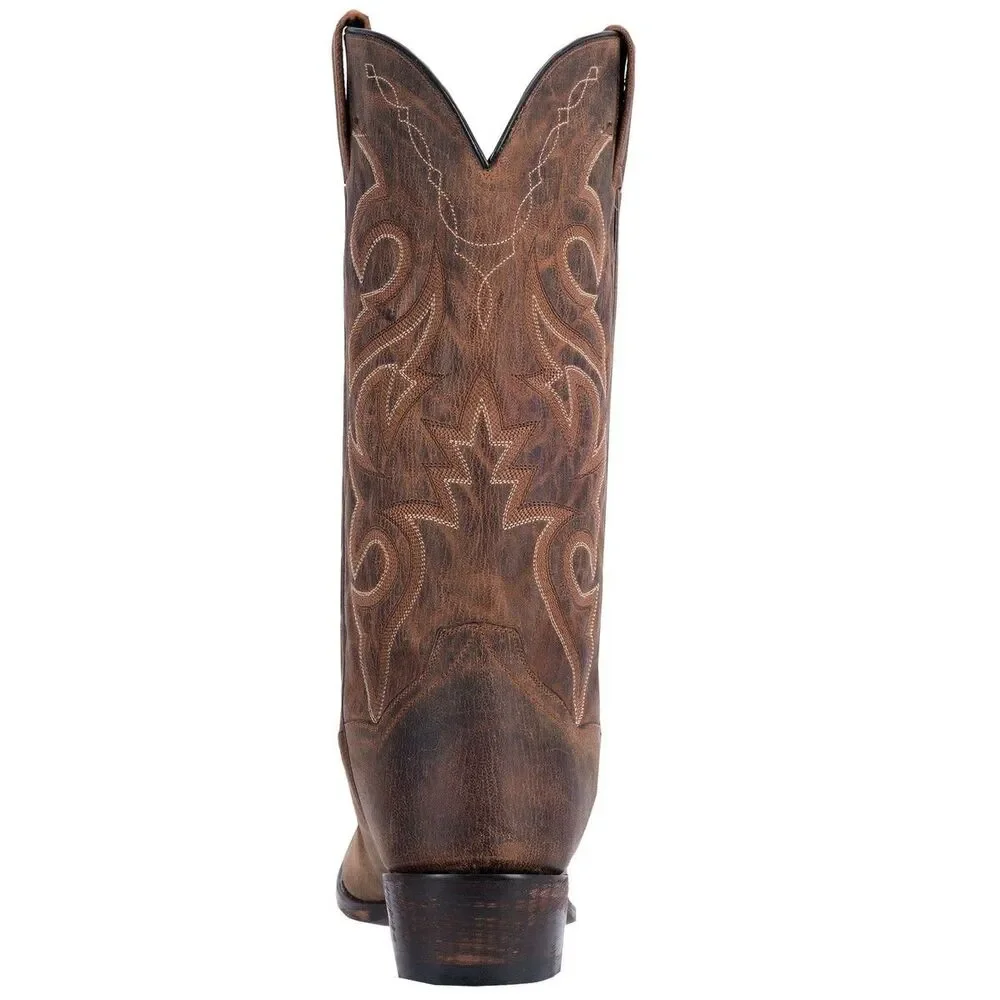 Dan Post Boots Renegade Distressed Embroidered Snip Toe Pull On Cowboy Men Sz 12